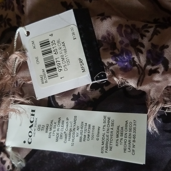 NWT Disney x Coach Dumbo Floral Scarf - Picture 4 of 4